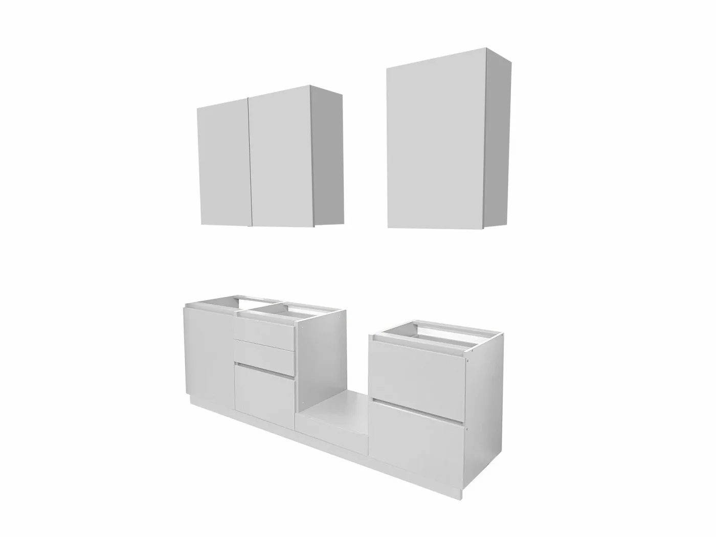 Кухонный гарнитур Natural Home Clean "Бостон" 240см, с доводчиками, цвет белый